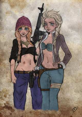 Illustration for article titled We're So Confused By This Disney/Walking Dead Mashup Art